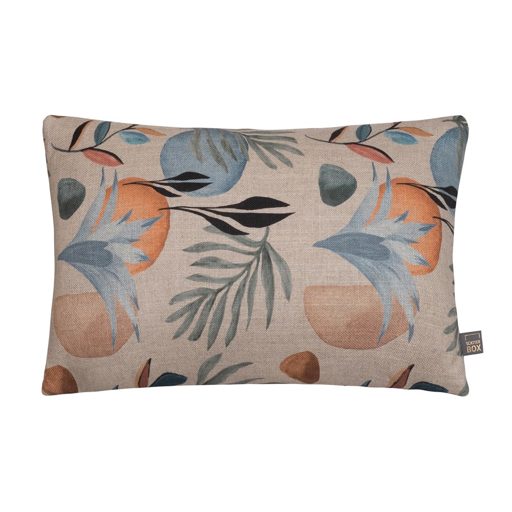 Mid Summer Floral Bolster Cushion by Scatter Box in Natural